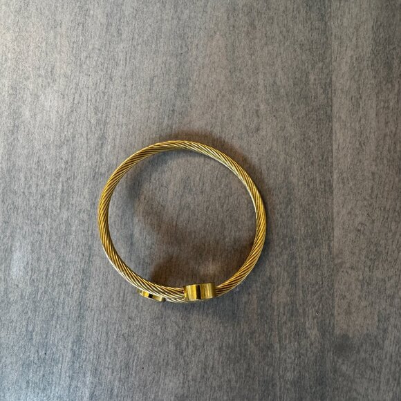 LV Gold Cable Bracelet Bangle Adjustable - Picture 2 of 3